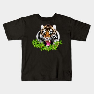 Tiger Roaring Tropical, Big Cat, Love Tigers Kids T-Shirt